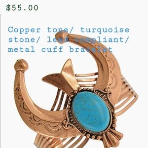 Copper/turquoise cuff bracelet